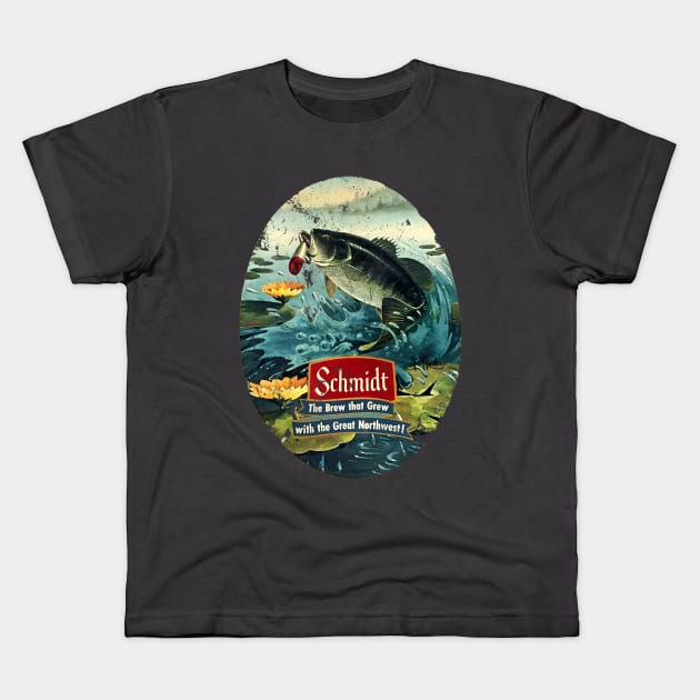 Schmidt Beer Bass Kids T-Shirt by retrorockit